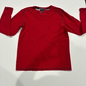 Vibrant Red Long Sleeve Tee for Men